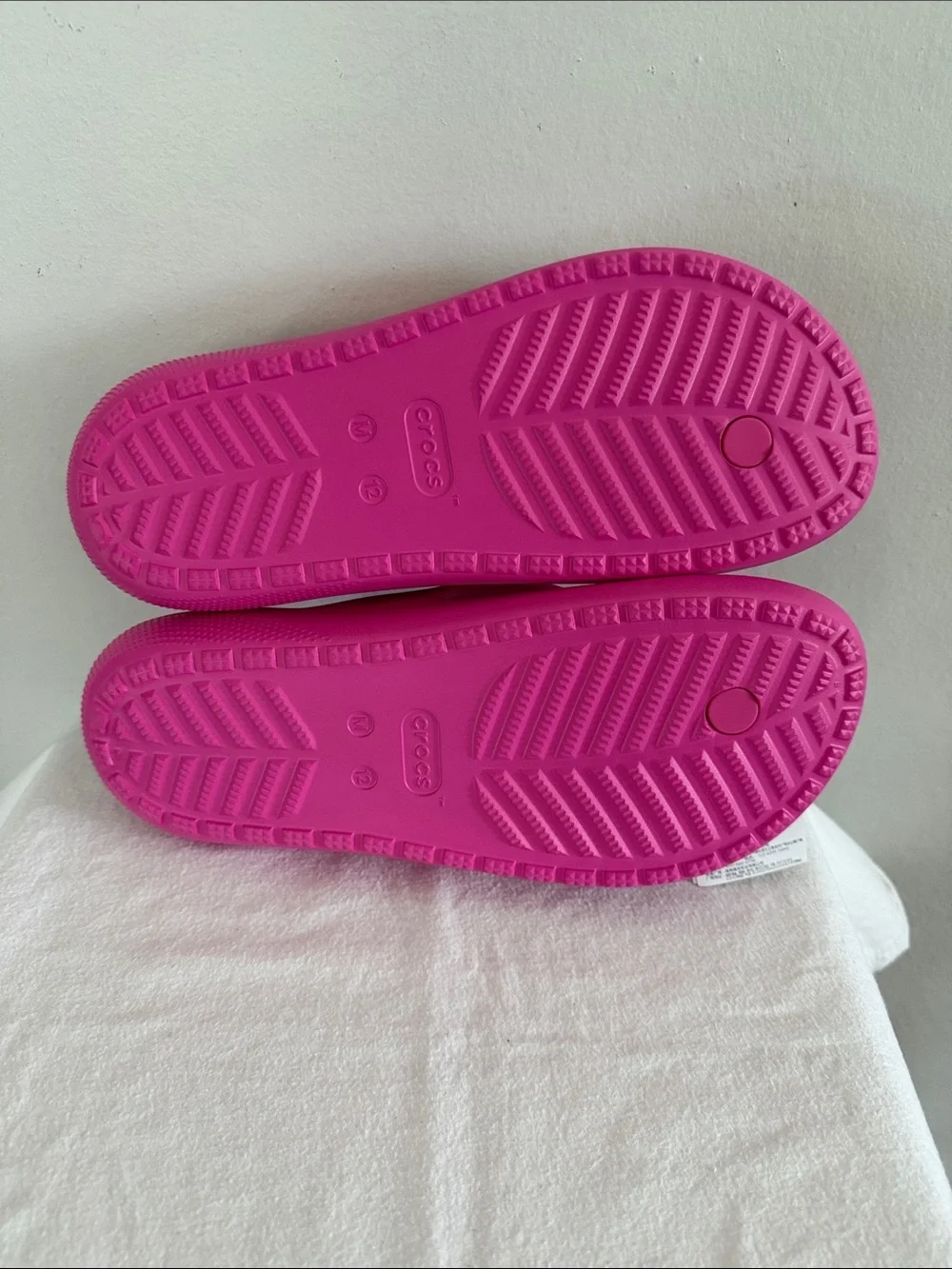 Bright Pink Crocs Classic Flip Flops